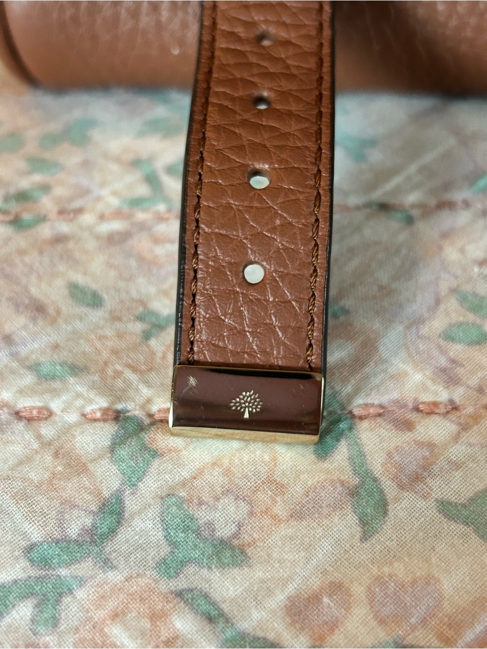 Mulberry Mini Alexa Heavy Grain Leather Satchel Chestnut Brown Retails $1345 EUC - Picture 5 of 17